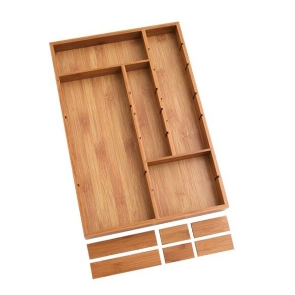 Bamboo Drawer Organizer Up to 11 Compartments (Bx 6) - Picture 6 of 10